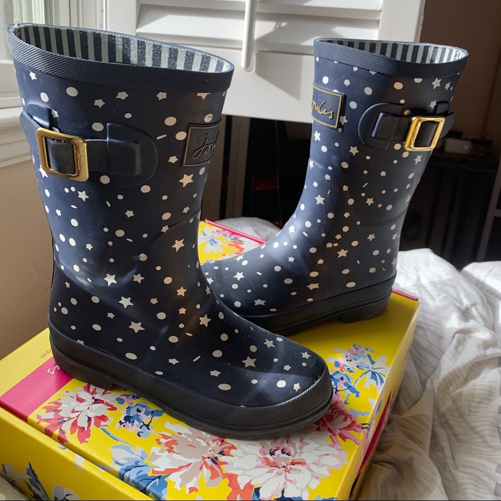 Joules Star Print Rubber Rain Boots